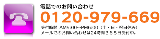 電話でのお問い合わせ　0120-979-669